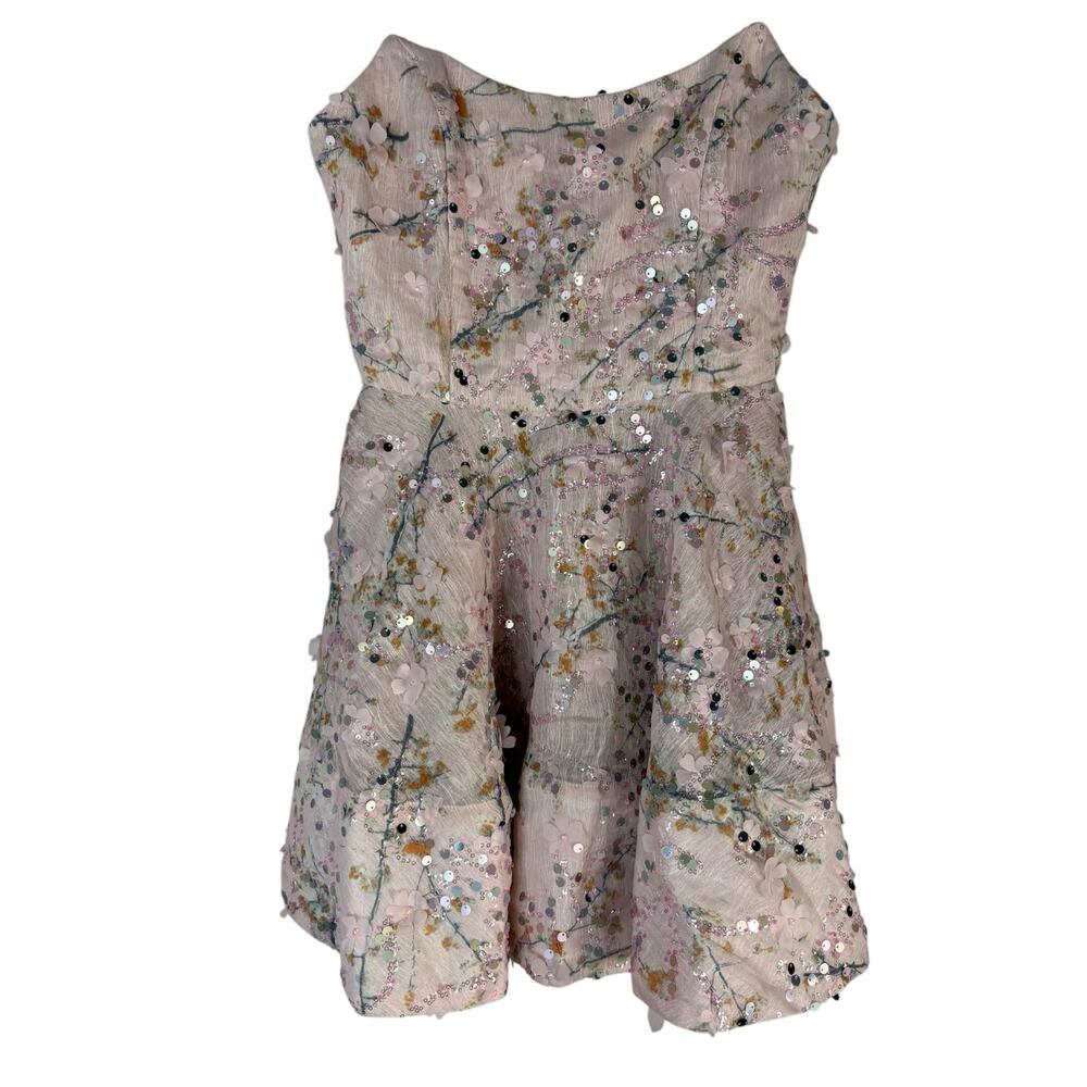 ELLIATT Regina Strapless Mini Dress Sequin Embellished Formal Party Cocktail S - Picture 4 of 11